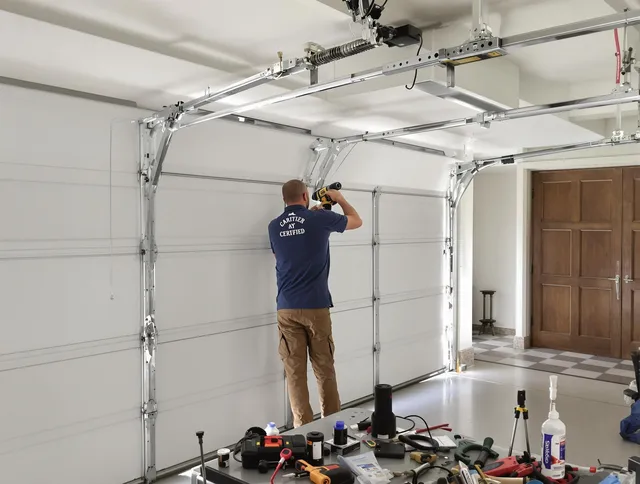 Lakeville Garage Door Repair certified technician performing precision garage door repair in Lakeville