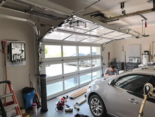 Garage door noise reduction service by Lakeville Garage Door Repair in Lakeville