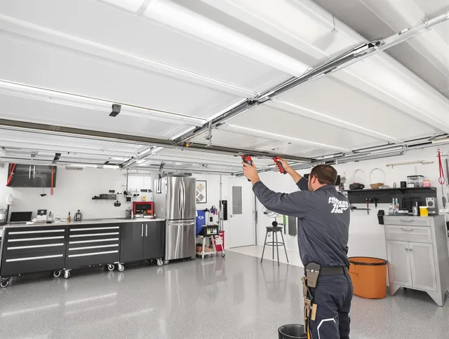 Overhead garage door repair service by Lakeville Garage Door Repair in Lakeville